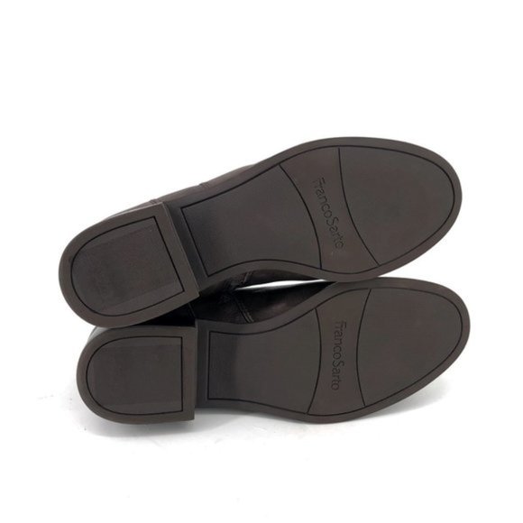 Franco Sarto Benny Burnished Leather Block Heel Ankle Booties Size 8.5 - Picture 7 of 8